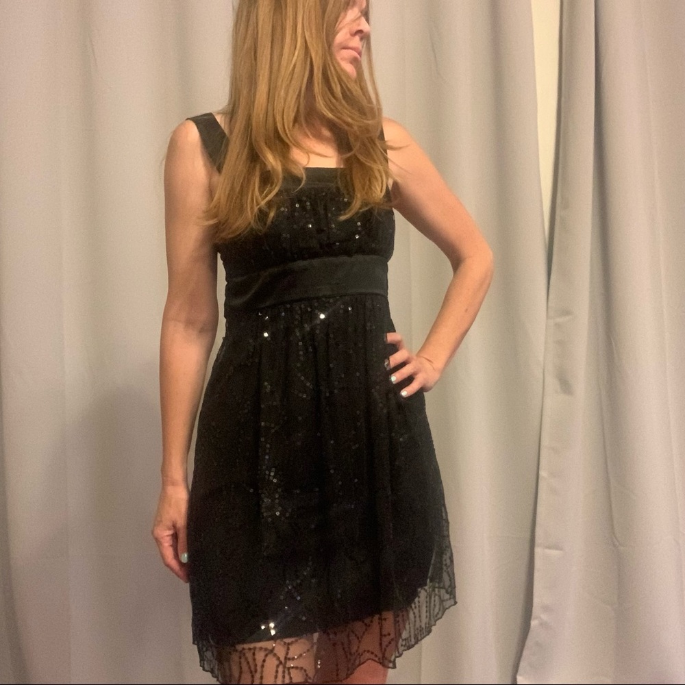Black cocktail sparkle dress